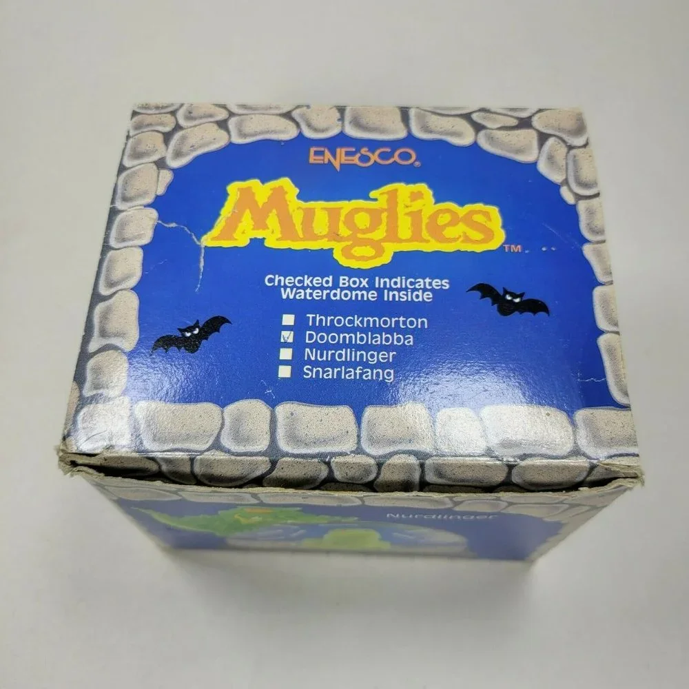 Vintage Enesco Muglies Throckmorton Haloween Snow Globe with Box 1987 Hong Kong